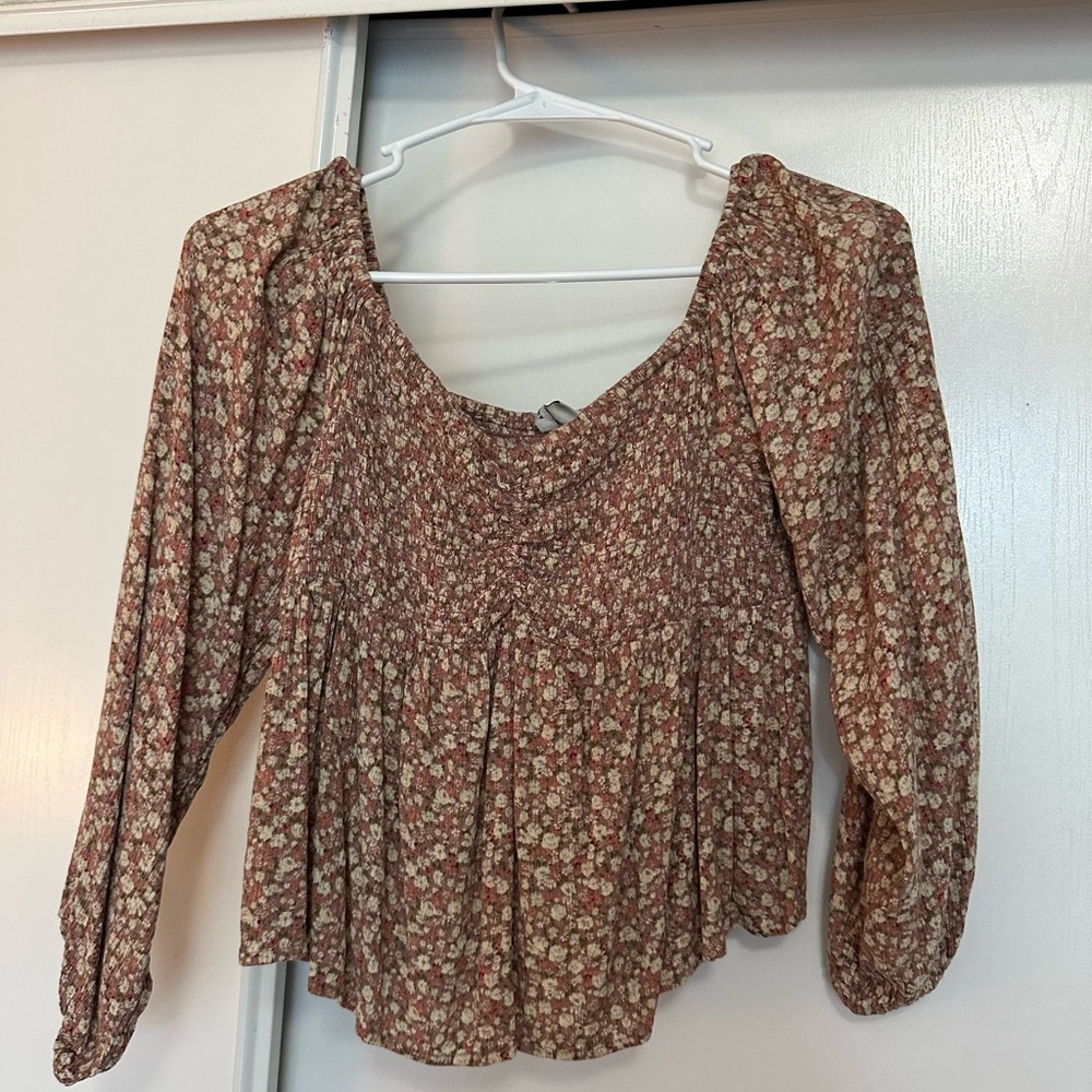 American Eagle Floral Blouse Size Small